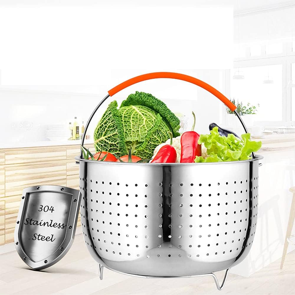 Edelstahl Dampfgarer Dampfeinsatz, Instant Topf Zubehör, Kochen Gemüse Dampfkorb, Dämpfkorb für Schn