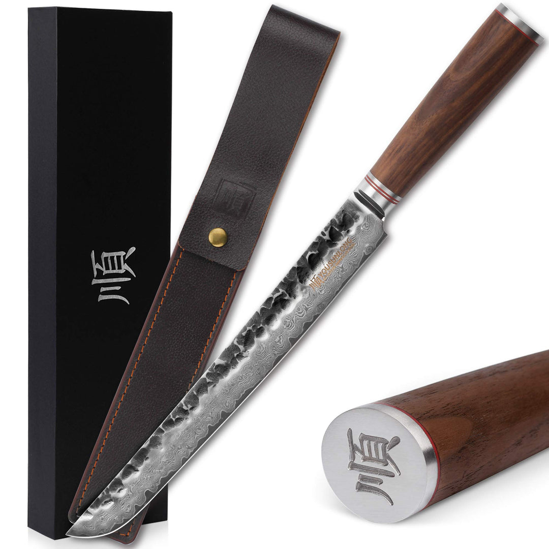 YOUSUNLONG Max Sakimaru Messer 11 Zoll Sashimi Sushi Yanagiba Messer - Japanischer Damaskus gehämmer