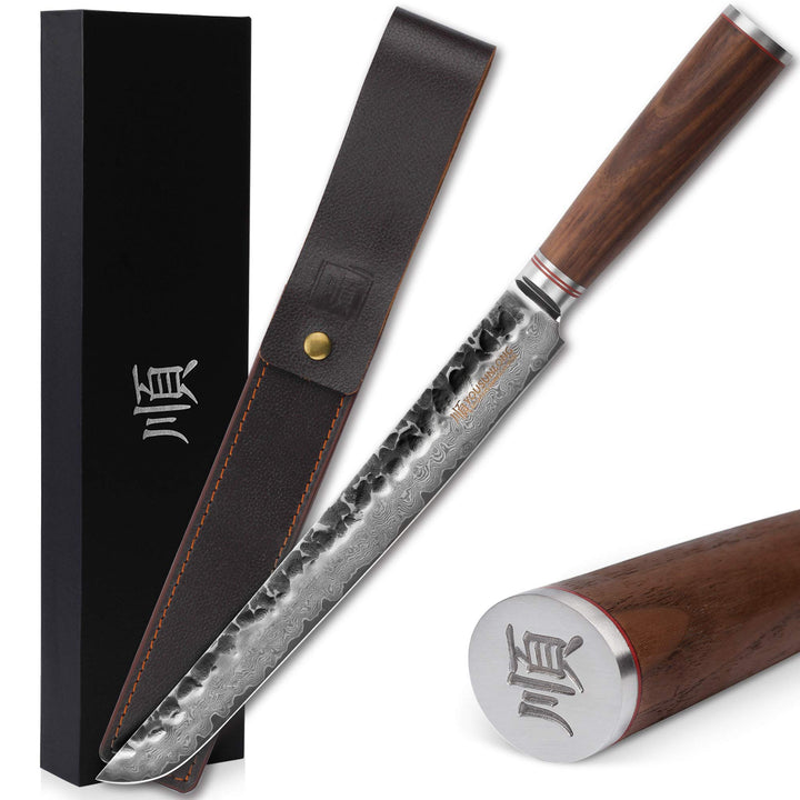 YOUSUNLONG Max Sakimaru Messer 11 Zoll Sashimi Sushi Yanagiba Messer - Japanischer Damaskus gehämmer