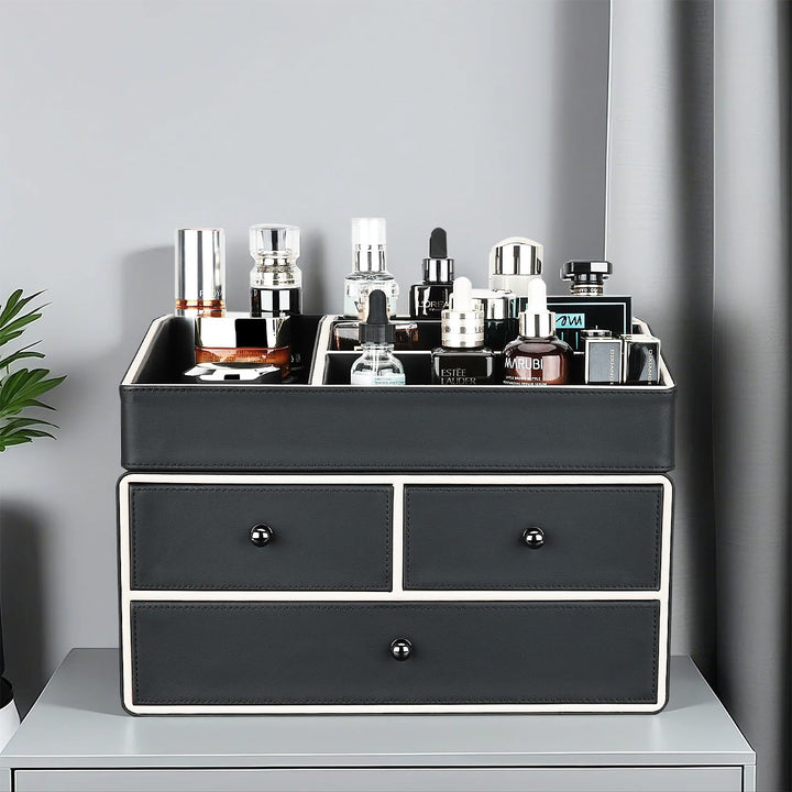 KINGFOM Make-up-Organizer, Kosmetik-Organizer mit 3 Schubladen und 5 Fächern, Make-up-Organizer (sch