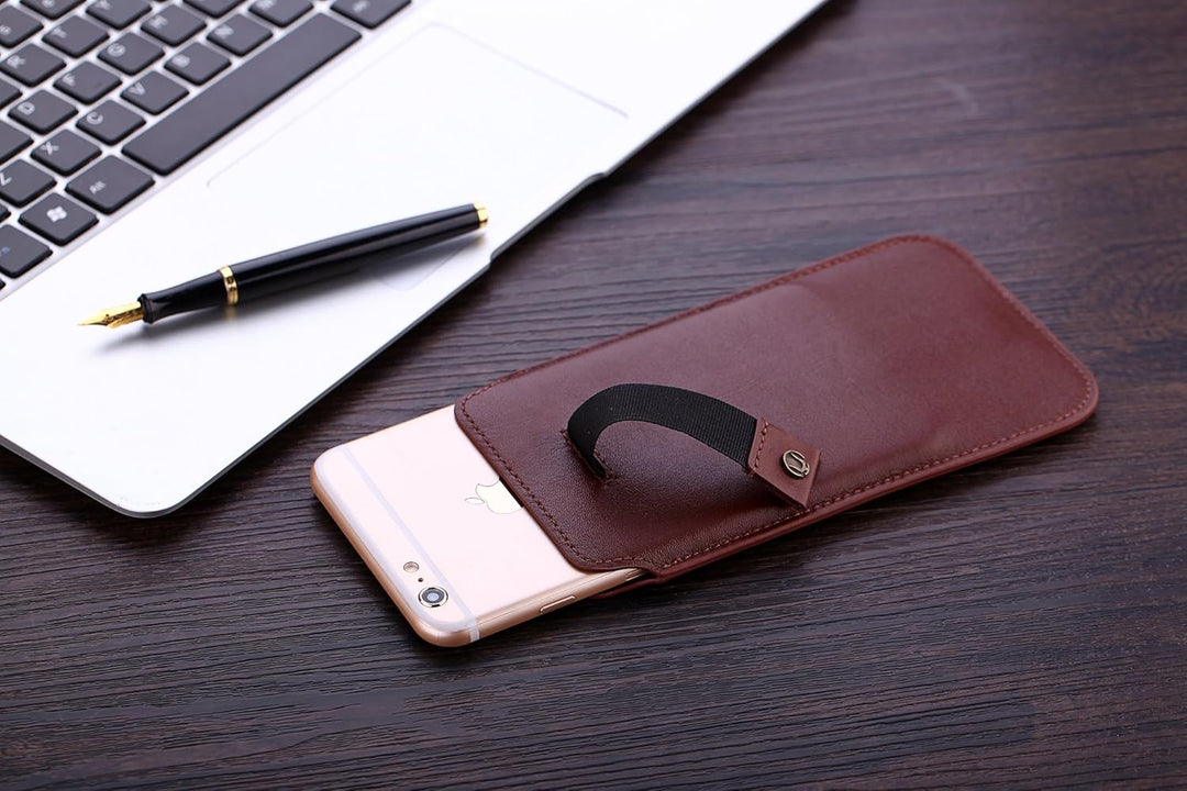 Cronus & Rhea® | Luxus Smartphone Tasche mit Zugband aus exklusivem Leder (Athena) | Hülle - Etui -