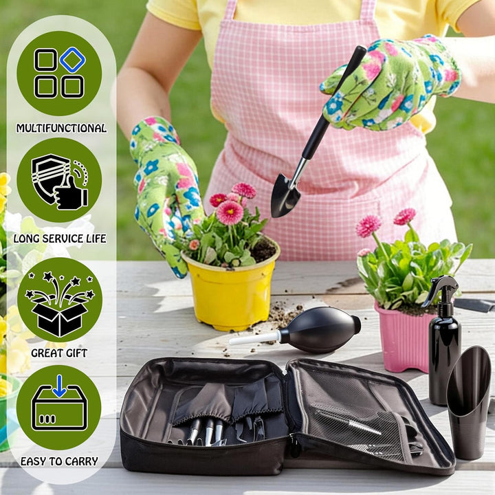 Bonsai Werkzeug Set 16-teilig Gartenwerkzeug für Zimmerpflanzen, Bonsai &amp; Sukkulenten – Ideal für Zu
