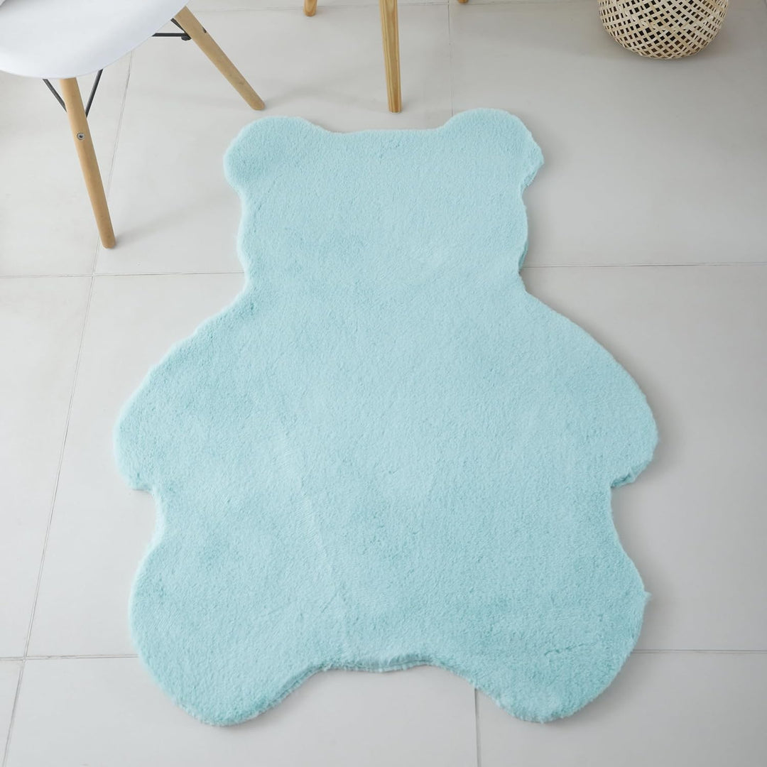 Kunstfell Kinder Teppich Bärform Waschbarer Teppich Kinderzimmer Babyzimmer Spielzimmer Deko Schlafz