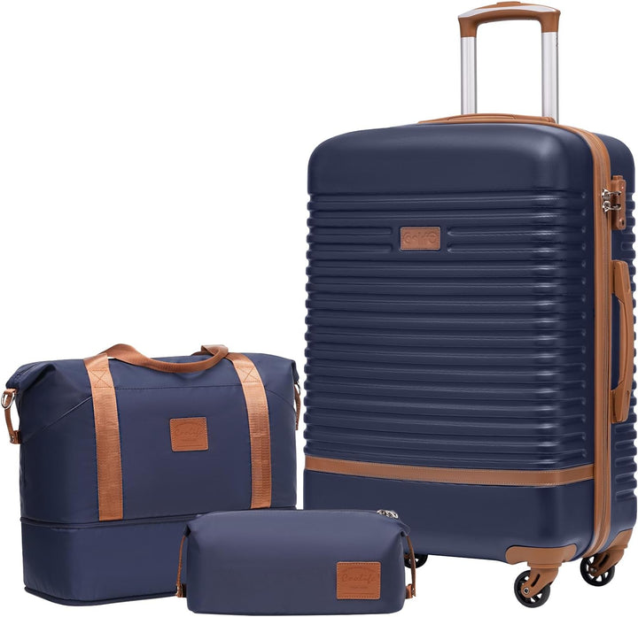 COOLIFE Koffer Trolley Koffer Reisekoffer von ABS Hartschalen Trolley 4 Rollen TSA-Schloss Der Koffe
