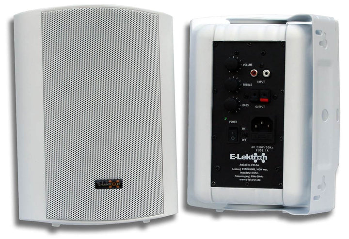 E-Lektron EWL5A Stereo Aktiv Lautsprecher Paar inkl. Wandhalter - 5" 2X 60W Weiss