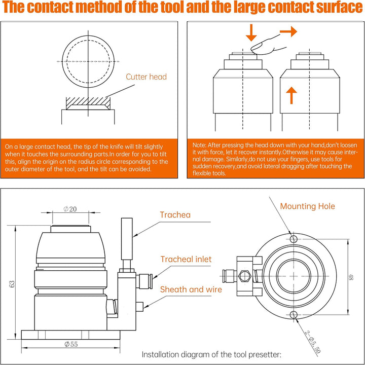 RATTMMOTOR CNC Werkzeuglängensensor, Z Achse Touch Werkzeugsensor Einstellungssonde High Precision F