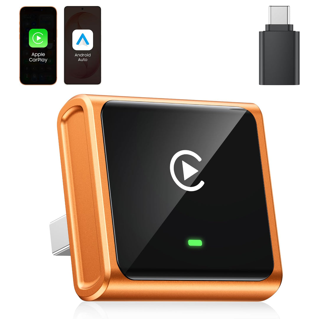 CarPlay Wireless Adapter 2026, verbessertes Aluminiumgehäuse für Apple CarPlay & Android Auto, wande
