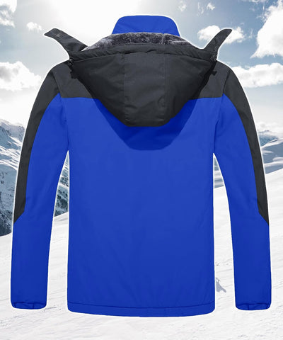 TACVASEN Herren Winter Wasserdichte Winddichte Winterjacke Warme Fleece-Futter Ski Regenmantel mit K