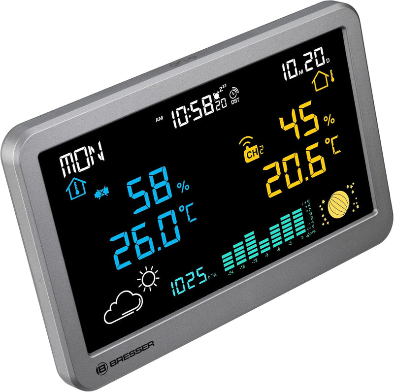 Bresser Funk-Wetterstation MeteoTemp TBH mit Temperatur- und Luftfeuchtigkeitsanzeige, Luftdruckhist