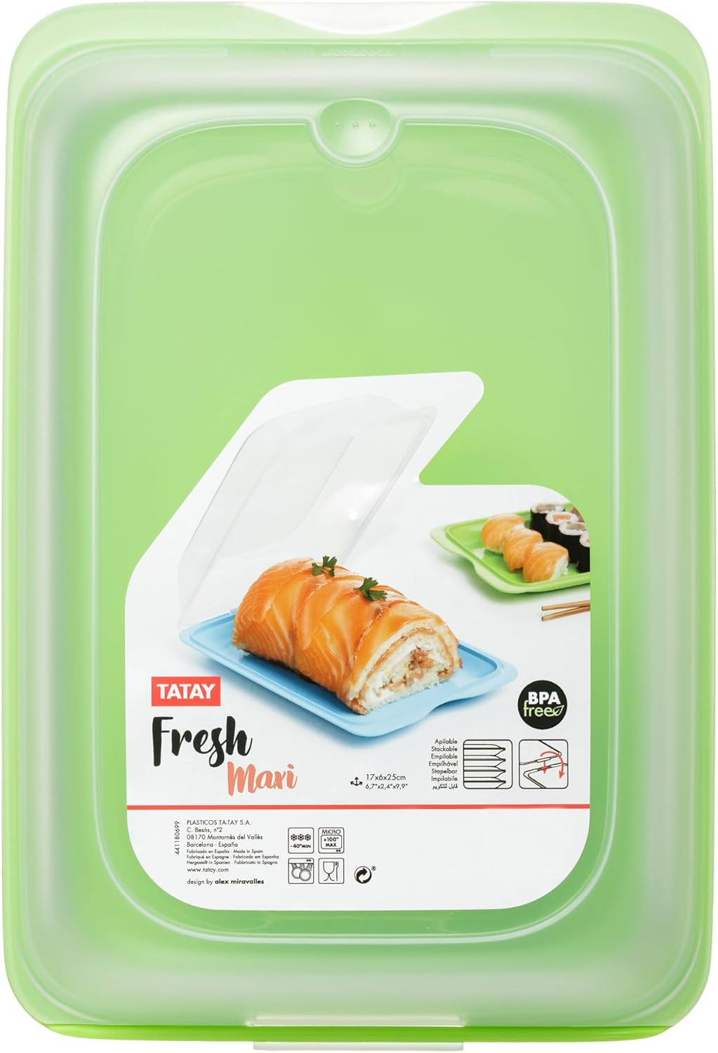 TATAY Aufschnittboxen für Kühlschrank | 3er Set Maxi | Frischhaltedosen mit Deckel, Stapelbar | Geei