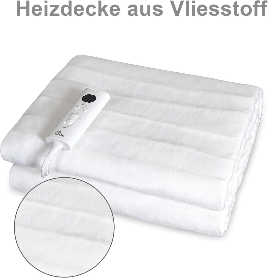 DOEL Heizdecke 160x140cm, Wärmeunterbett Doppel mit 10 Heizstufen, Elektrische Wärmedecke mit 3/12h