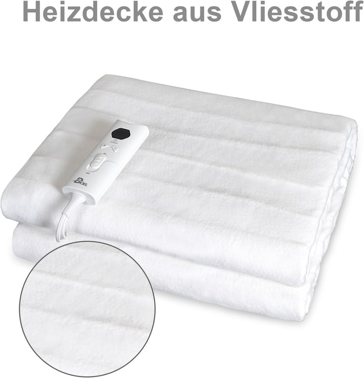 DOEL Heizdecke 160x140cm, Wärmeunterbett Doppel mit 10 Heizstufen, Elektrische Wärmedecke mit 3/12h