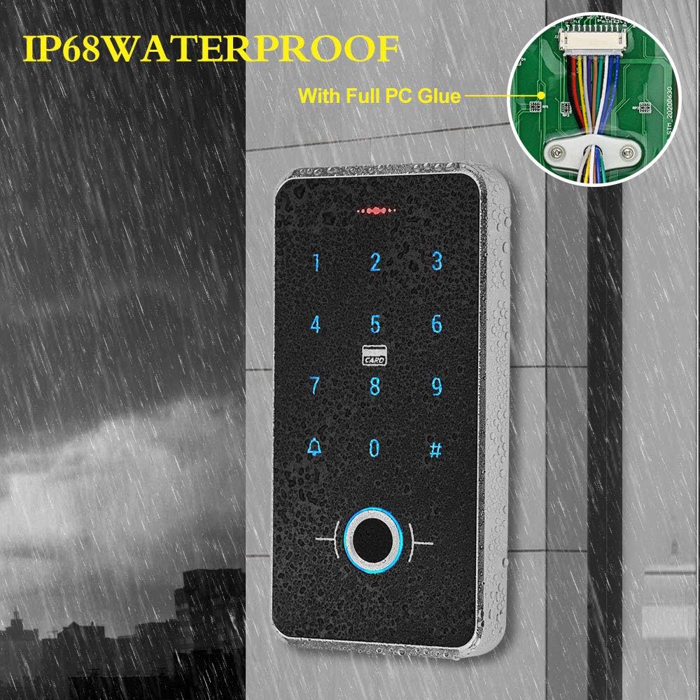 FST Kit Türzugangskontrollsystem Set Biometrie Fingerabdruck IP68 wasserdichte RFID-Tastatur + Netzt