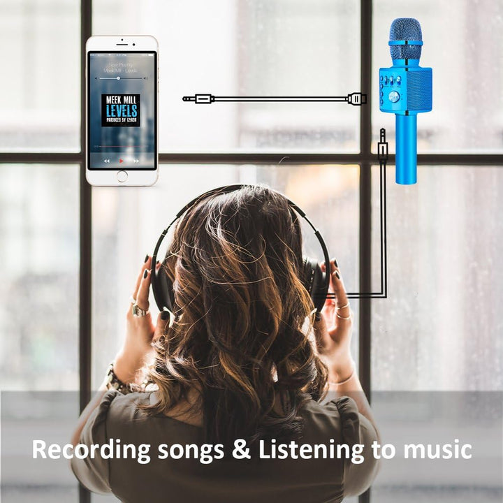 Bluetooth Karaoke Mikrofon Drahtloses,BONAOK Karaoke Mikrophone Echo, Home Party Microfon Kind mit a