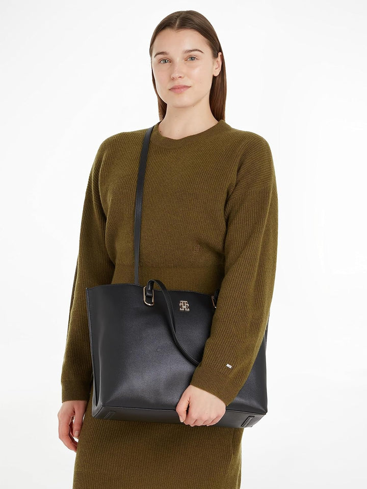 Tommy Hilfiger Damen Th Timeless Workbag Schulranzen Schwarz, Schwarz