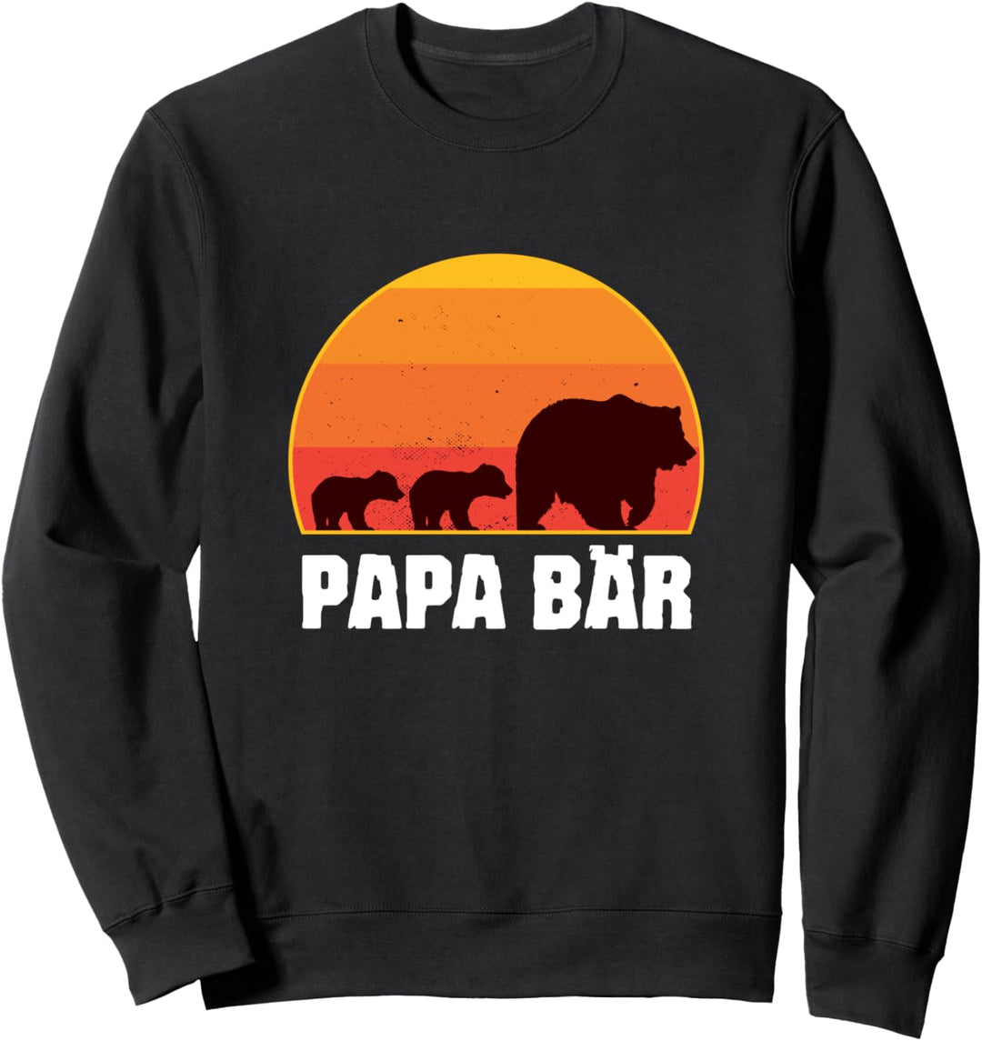 Papa Bär - Vater von Zwillingen - Vatertag Retro Sweatshirt