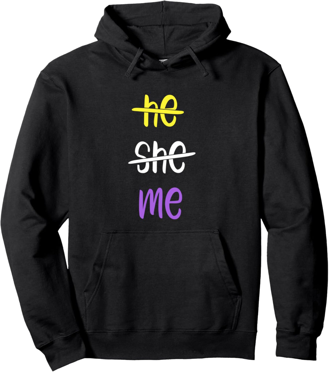 He She Me CSD Nicht binär LGBT Pullover Hoodie