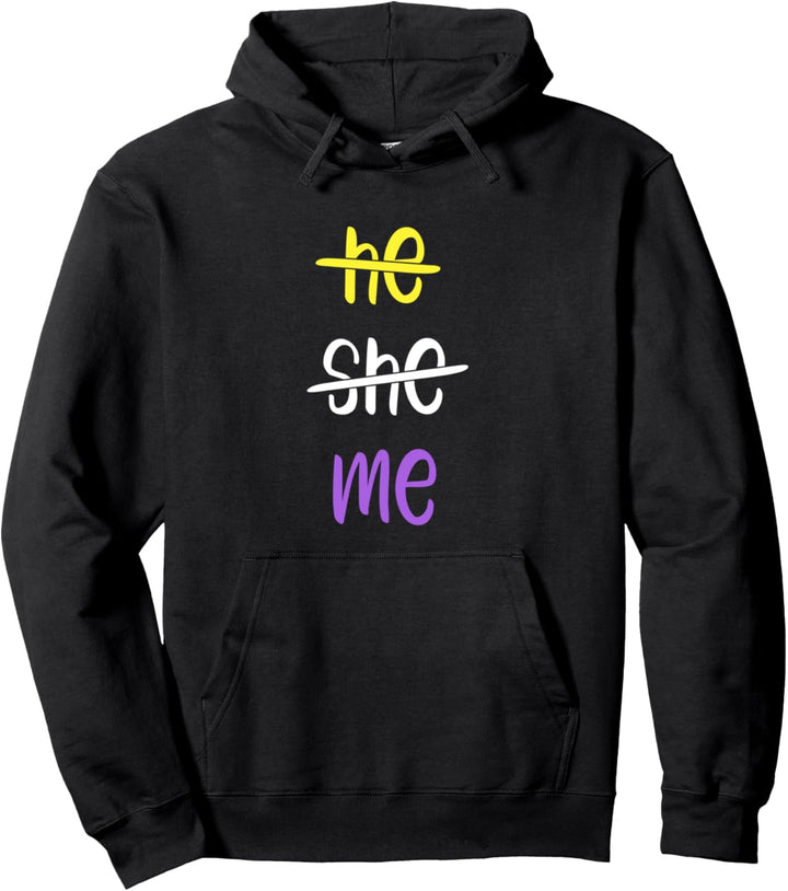 He She Me CSD Nicht binär LGBT Pullover Hoodie