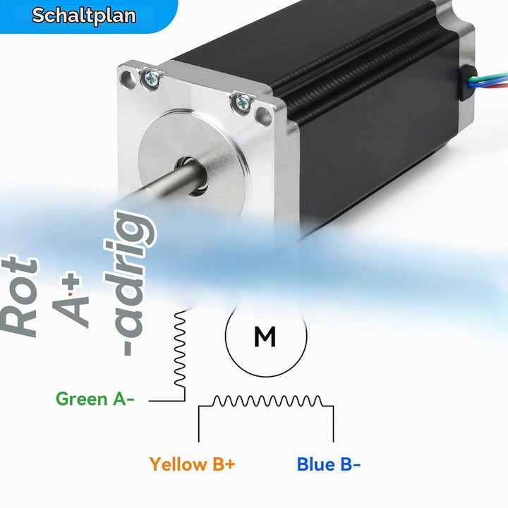 RATTMMOTOR Schrittmotor 3 Stück Nema 23 Stepper Motor, Doppelwelle 4 Drähte Stepping Motor 2.8Nm (42