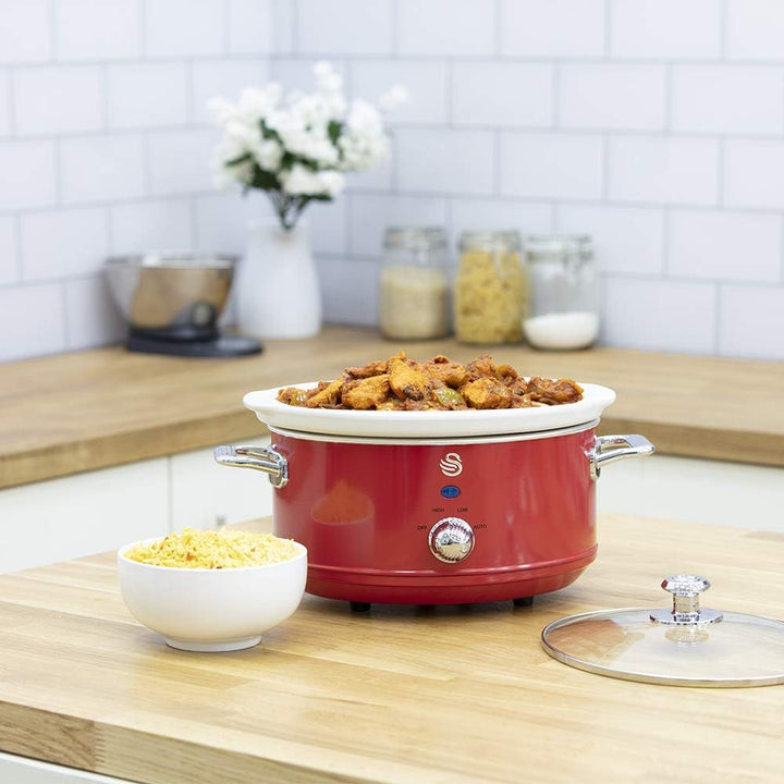 Swan Retro SF17021RNEU Schongarer, 3,5 l, abnehmbarer Behälter, Antihaftbeschichtung, Keramik, frei