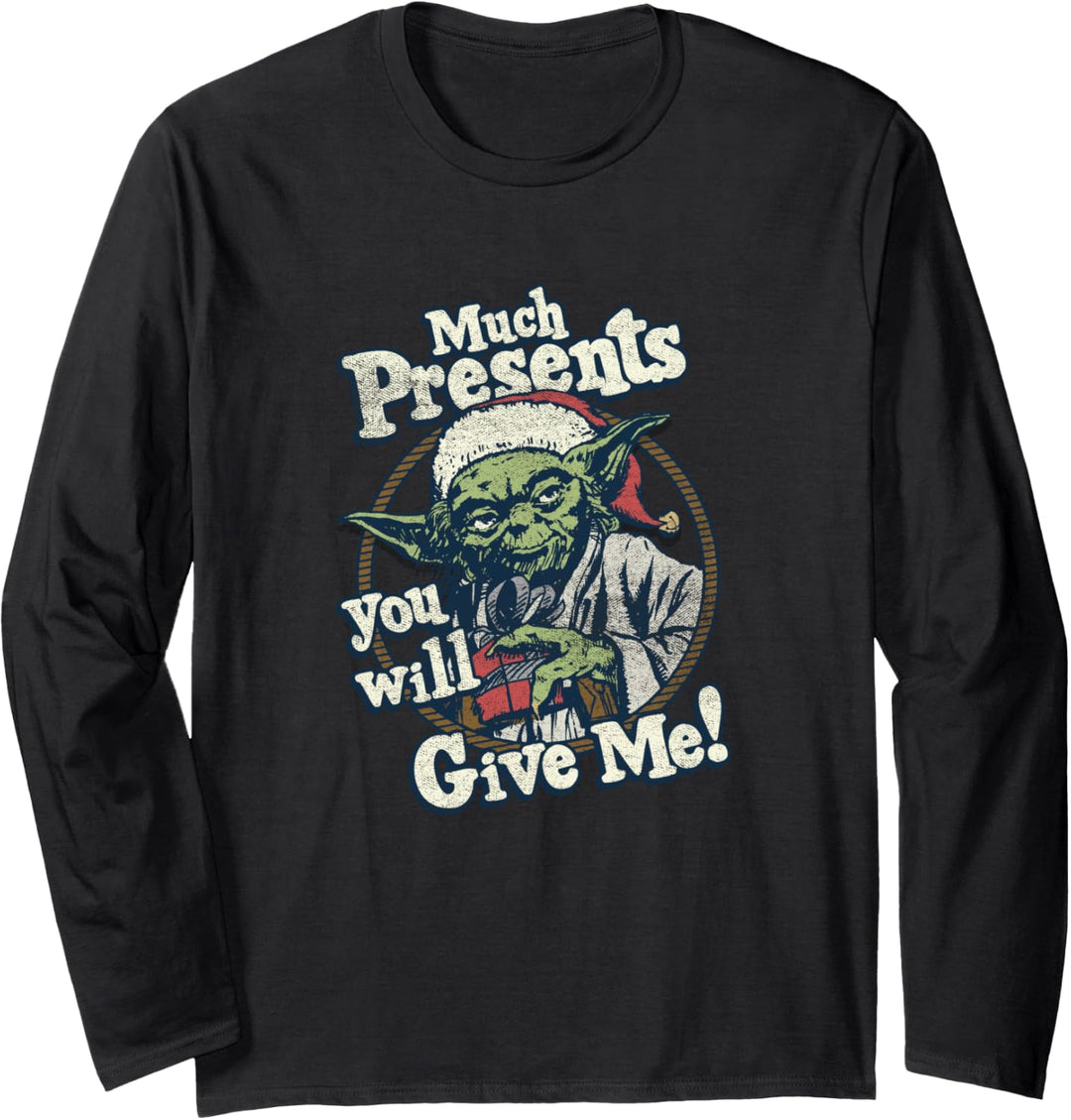 Star Wars Yoda Presents You Will Give Langarmshirt