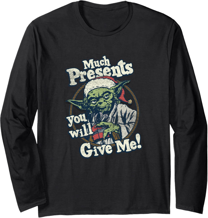 Star Wars Yoda Presents You Will Give Langarmshirt