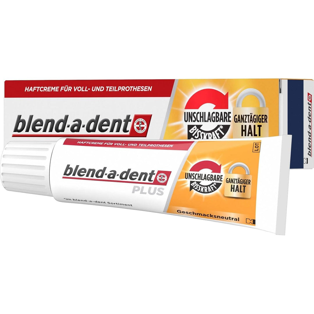 5x 40g blend-a-dent PLUS Premium Haftcreme - Geschmacksneutral - Duokraft