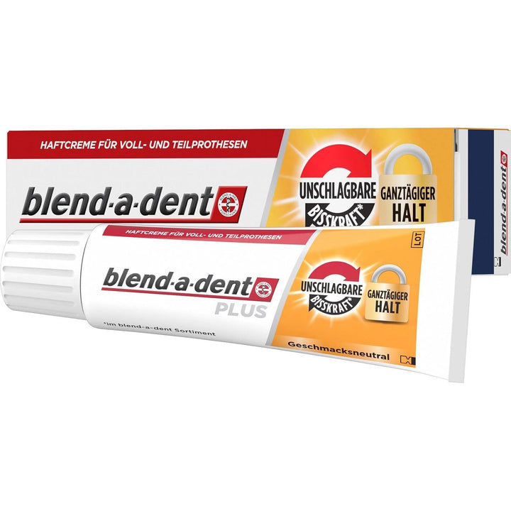 5x 40g blend-a-dent PLUS Premium Haftcreme - Geschmacksneutral - Duokraft