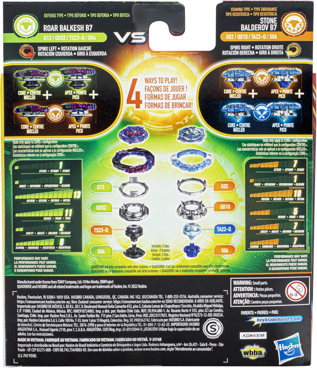 Beyblade F4490 Brüllen Balkesh Stone Balderov B7 Battling Top Spielzeug