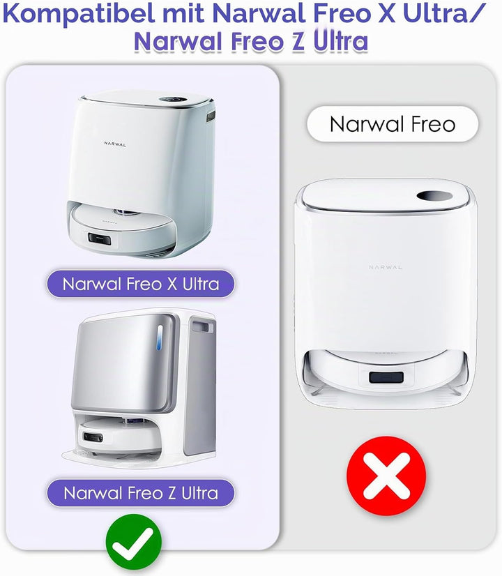 (2 Stück) Ersatz Bürstenrollen Kompatibel für Narwal Freo X Ultra Roboter Staubsauger und Wischer Ko