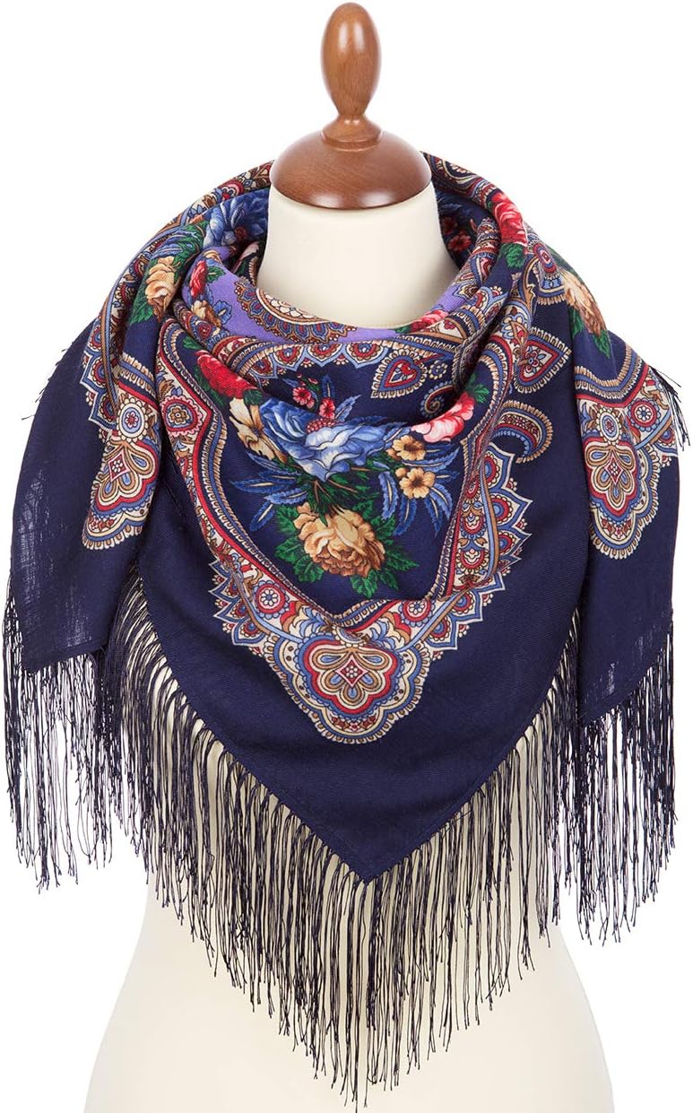 Fashion Pavlovo Posad Shawl Manufactory Damen Schal Schultertuch Umschlagtuch Fransentuch Sommer-Dat