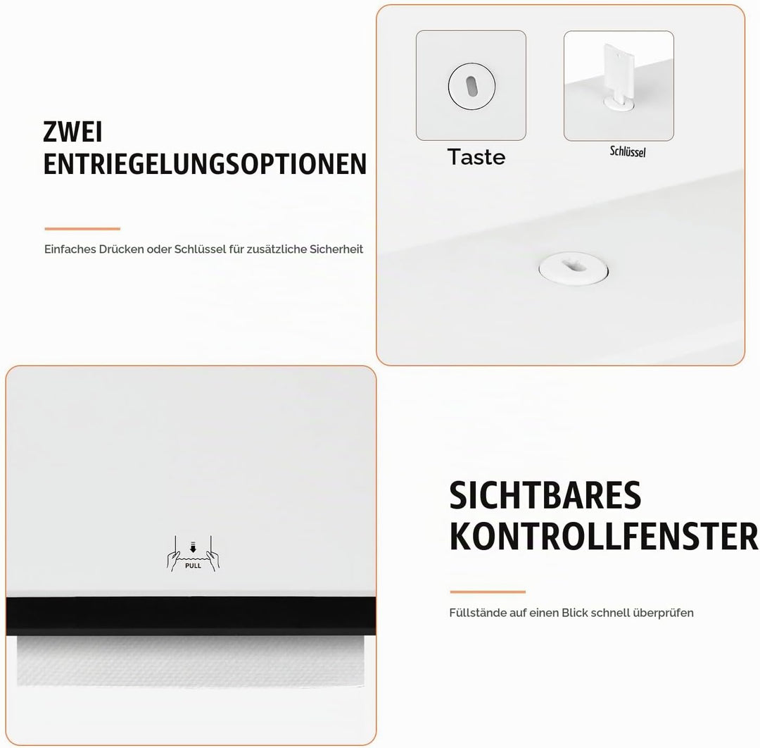 anydry 5101 Spender Hygienisch ABS Papierhandtuchspender Kommerziell für Falthandtücher An der Wand