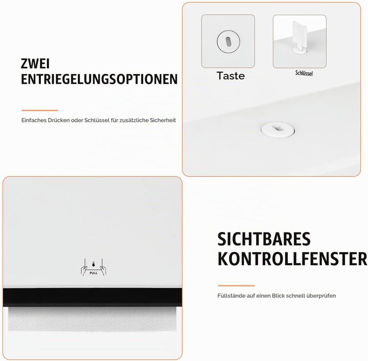 anydry 5101 Spender Hygienisch ABS Papierhandtuchspender Kommerziell für Falthandtücher An der Wand