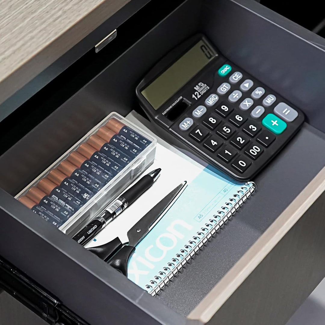 Linkidea 2er-Set AA-Batterieaufbewahrungsboxen – Kompakt und tragbar, jede Box fasst 24 Batterien, i