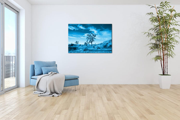 deyoli beeindrucken Wüstenlandschaft Format 80x60 Effekt: Monocrome Blau als Leinwandbild, Motiv fer