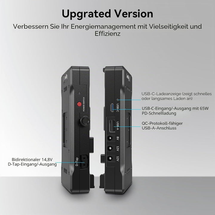 SMALLRIG V Mount Battery Adapter Plate, Adapterplatte Versorgungsverteiler mit 15mm Stangenklemme un