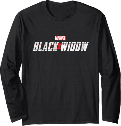 Marvel Black Widow Movie Logo Langarmshirt