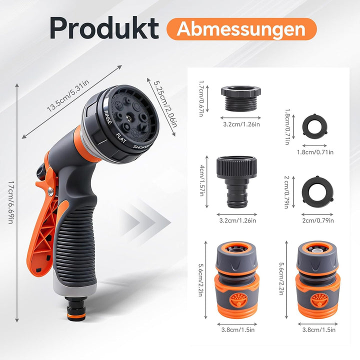 moinkerin Garten Handbrause Gartenschlauch Aufsatz Gartenbrause für Bewässerung Pflanzen oder Rasen,