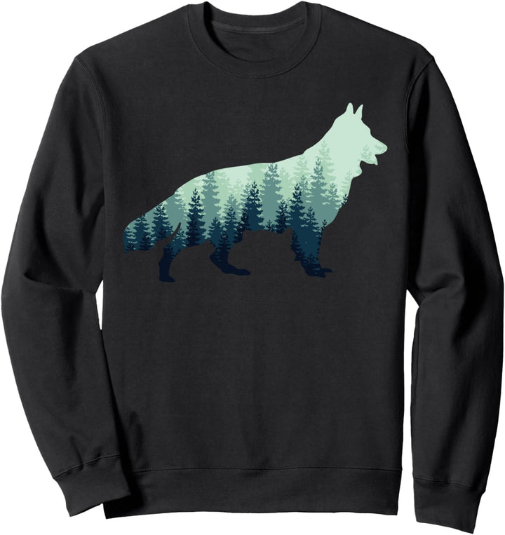 Weisser Schäferhund Wald Schäferhunde Sweatshirt