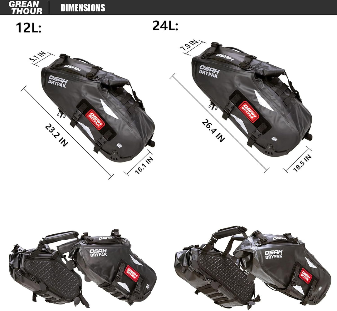Motorrad Satteltaschen wasserdicht, antivibrationsgeländertaugliche Packtaschen 48L, für die meisten