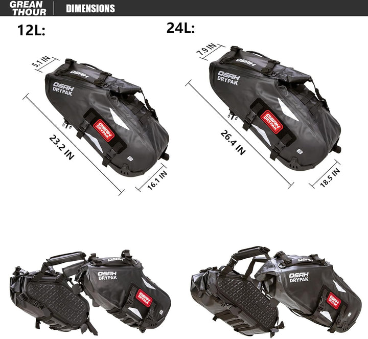 Motorrad Satteltaschen wasserdicht, antivibrationsgeländertaugliche Packtaschen 48L, für die meisten
