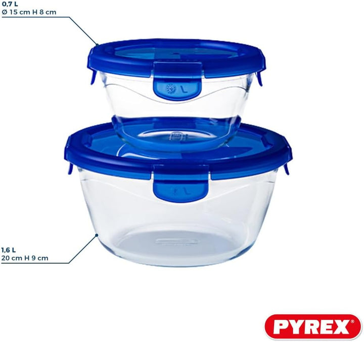Pyrex Cook & Go Set verschiedene Grössen (2 Stück, rund) 2 pièces rond, 2 pièces rond
