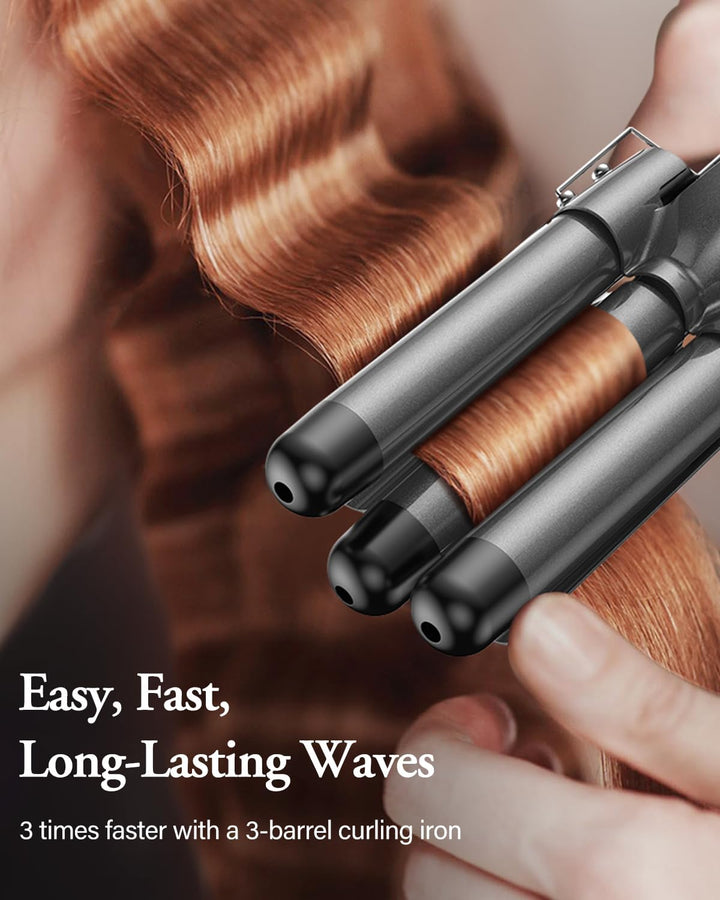 Lockenstab set 5 in 1 Welleneisen - Lockenstäbe 3 Fässer für Grosse Keine Locken Keramik Lockenwickl