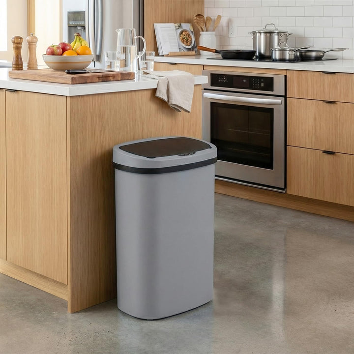 FDW Mülleimer mit Sensor & Deckel, Kunststoff, 50 L Küchenmülleimer, Smart, Automatisch, Berührungsl