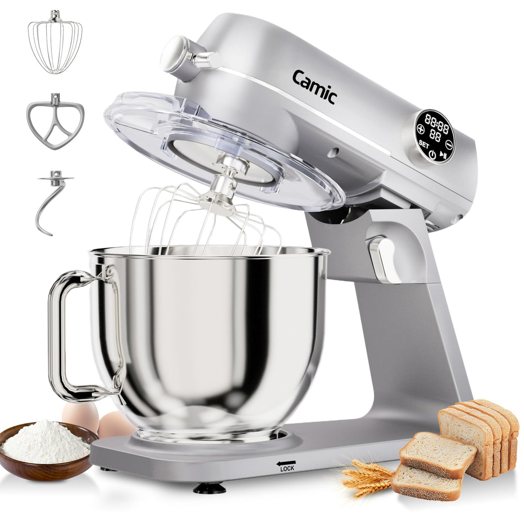 Camic Küchenmaschine 1800W, 8L Knetmaschine aus Vollmetall mit 10 Stufen, digitaler Touchscreen, Tim