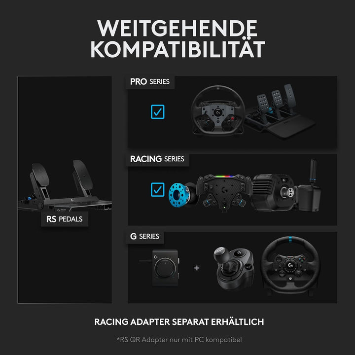 Logitech G RS Pedals – Sim-Racing-Pedale mit 75-kg-Loadcell-Bremse, einstellbaren Pedalpositionen, m