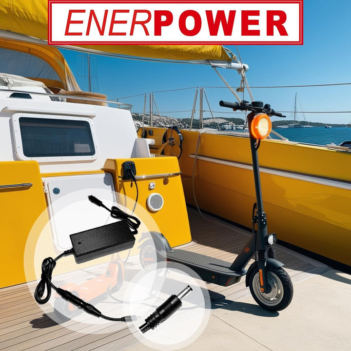 Enerpower DC-DC Ladegerät 12V-24V 42V 2A 85 Watt für Scooter, E Scooter wie Cityblitz, Doc Green, So