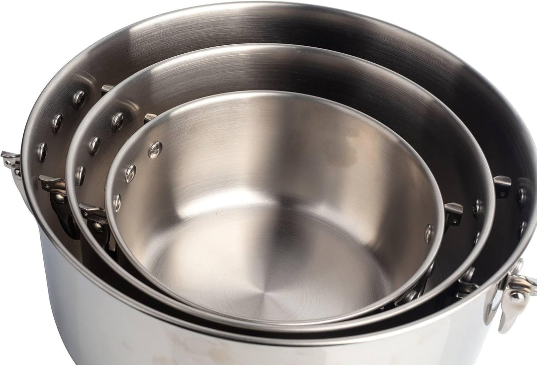 MasterPRO Foodies - Küchenbatterie - 4 -Stück -Set mit 4, 20 und 24 cm Pfannen und Glasdeckel - Herg