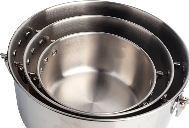 MasterPRO Foodies - Küchenbatterie - 4 -Stück -Set mit 4, 20 und 24 cm Pfannen und Glasdeckel - Herg