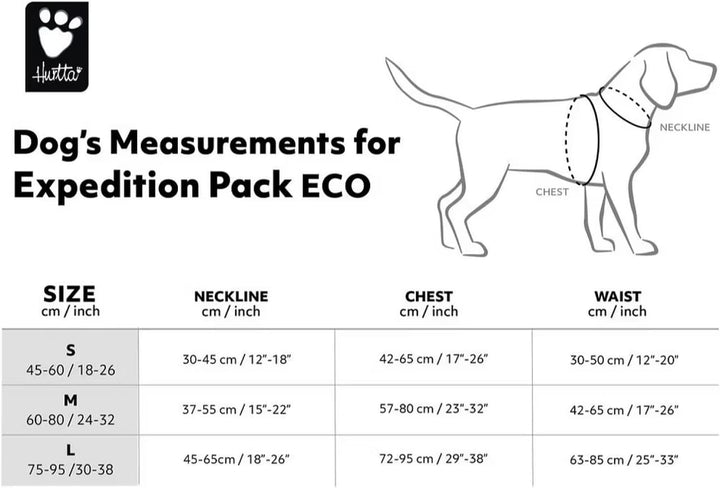 Hurtta Expedition Pack Hunderucksack ECO (schwarz, 45-65 cm) schwarz 45-65 cm, schwarz 45-65 cm